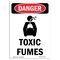 Signmission OSHA Danger Sign, 14" Height, Rigid Plastic, Toxic Fumes, Portrait, 1014-V-1725 OS-DS-P-1014-V-1725 - alternate 1